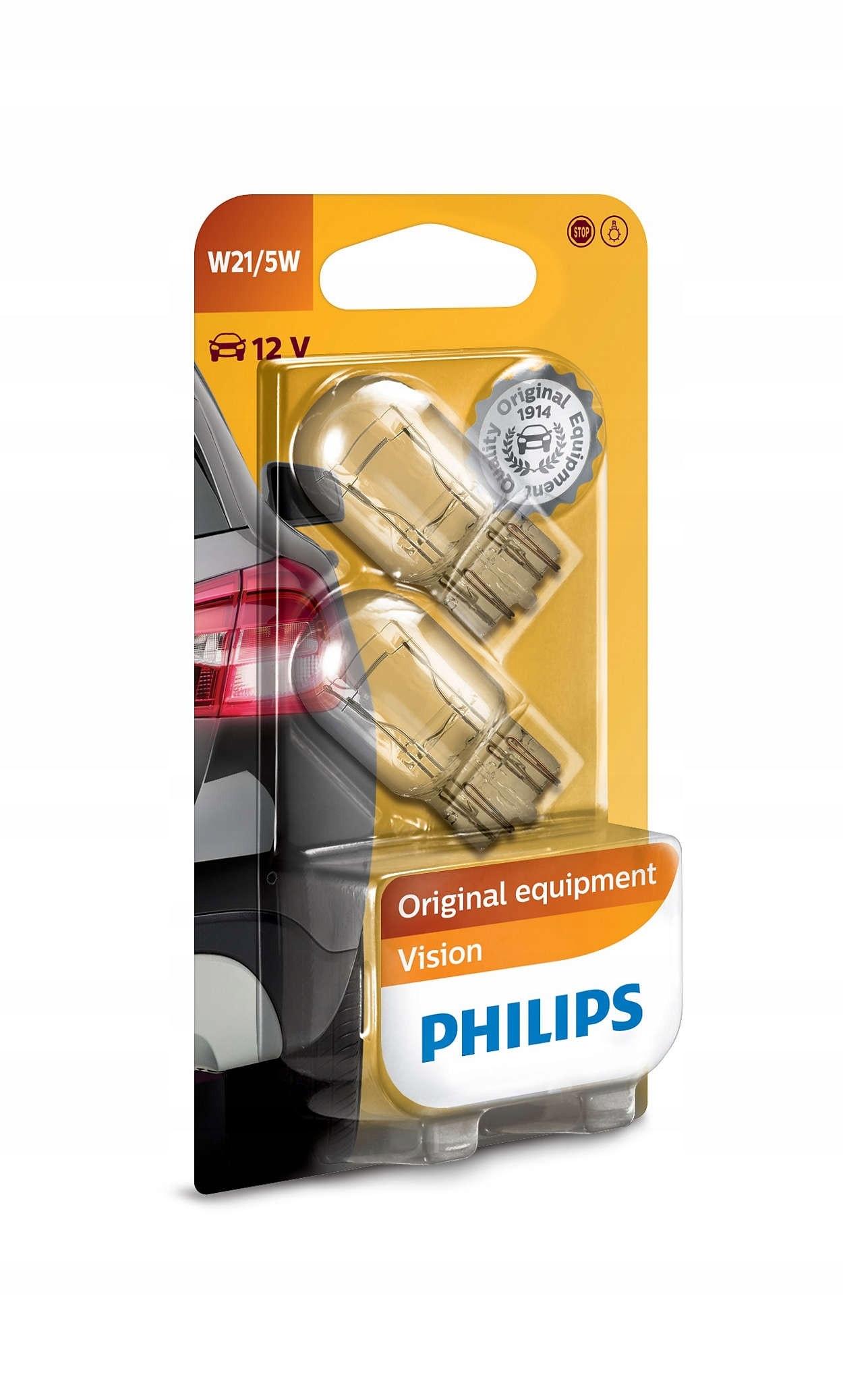Żarówki Philips Vision 12V W21/5W 21/5W 12066B2 2 sztuki 2WH