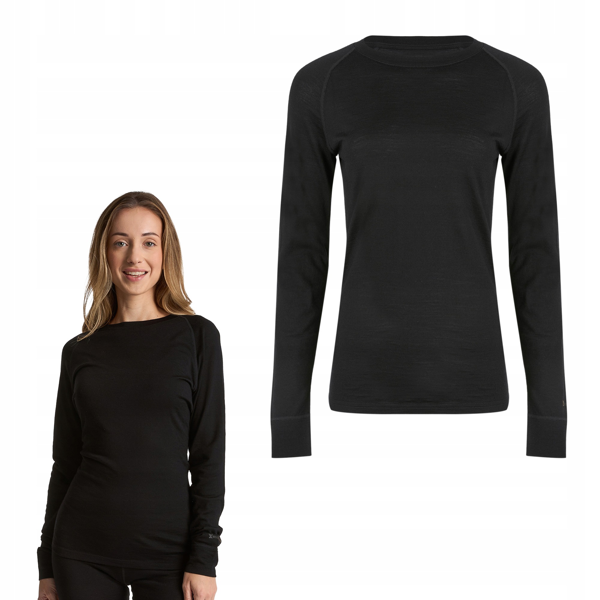 Mikina 100% Merino Vlna Woolcano TOP0541 černá L