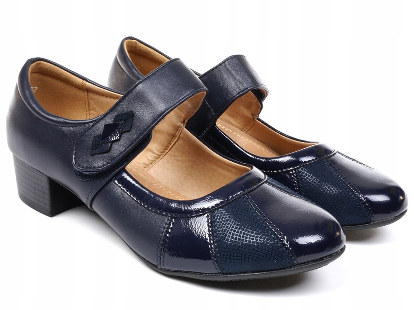 

Wygodne Półbuty damskie Lekkie czółenka Rzepy 41