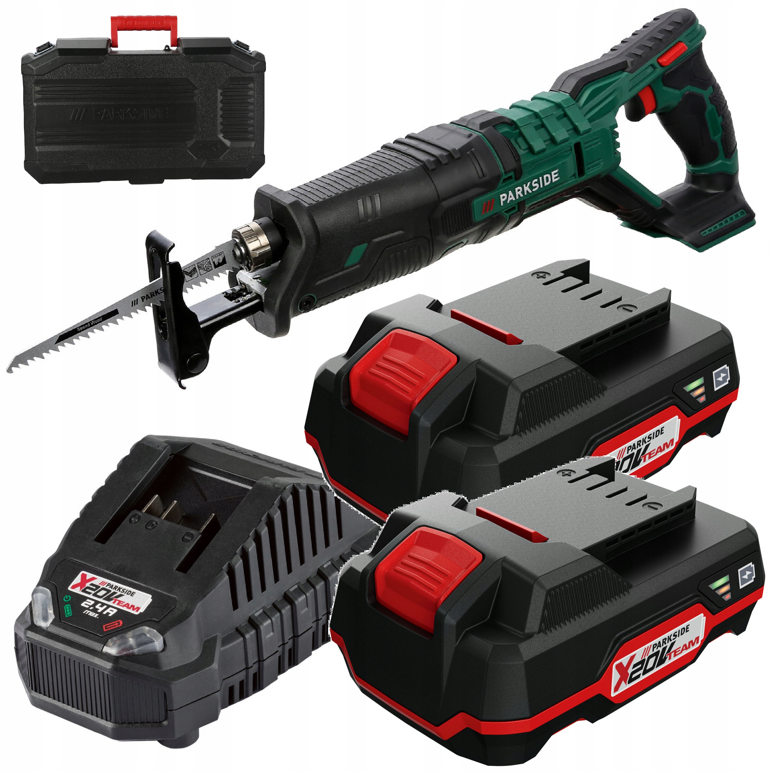 

Parkside Piła szablasta lisi ogon 20V 2xAku 2Ah
