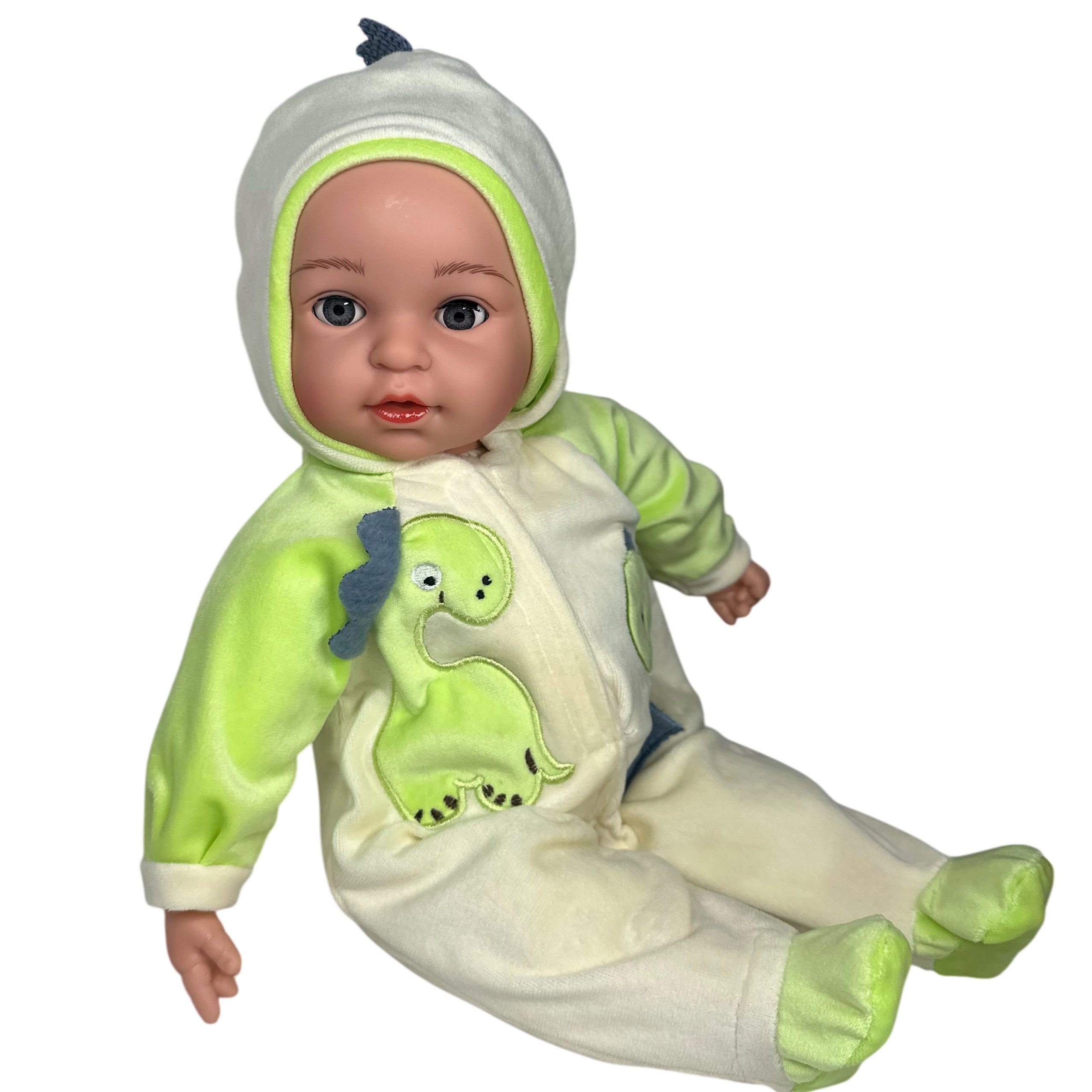 DUŻA LALKA INTERAKTYWNA ZAMYKA OCZY BOBAS CHŁOPIEC 40CM MÓWI ŚPIEWA PUDEŁKO Materiał guma papier plastik tkanina inny