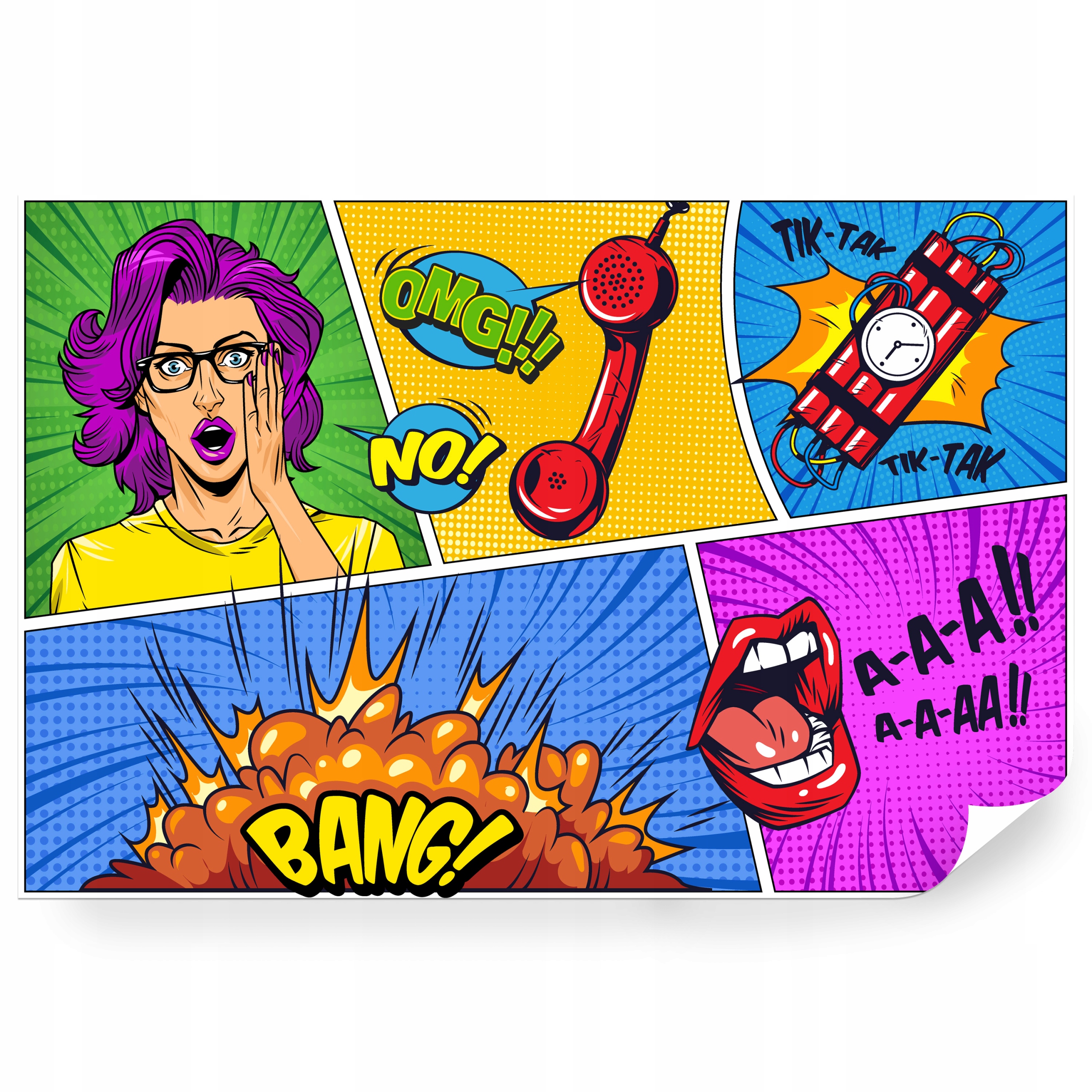 Samolepiaca fototapeta Farebná Ilustrácia Komiks Pop Art 368 x 280 cm