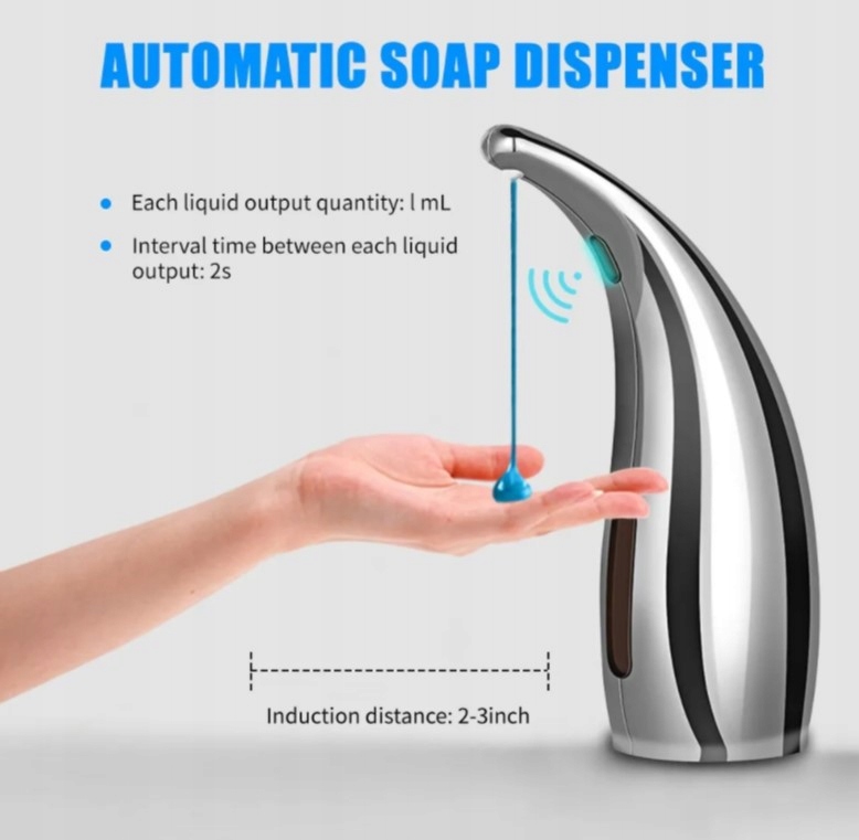 Automatyczny dozownik mydła na podczerwień 300 ml Długość 69 mm