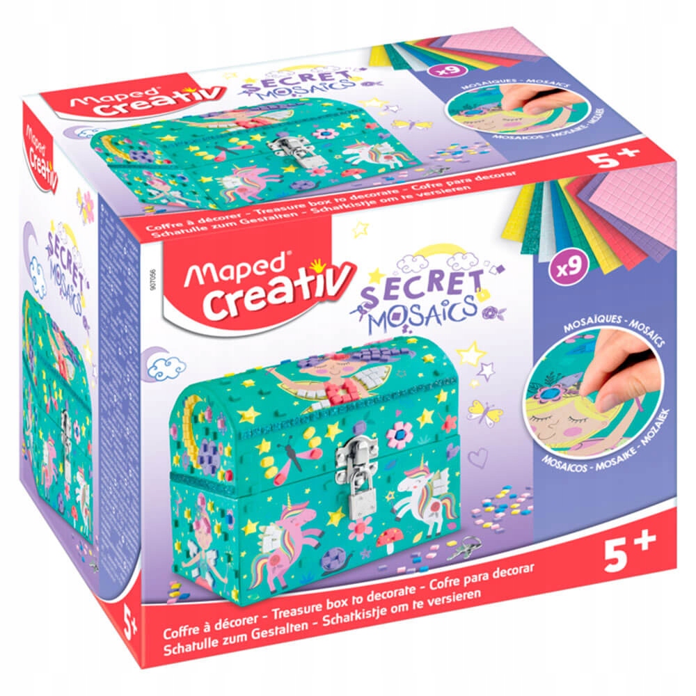 Szkatułka Kuferek na Biżuterię Organizer DIY Zestaw Artystyczny MOZAIKI