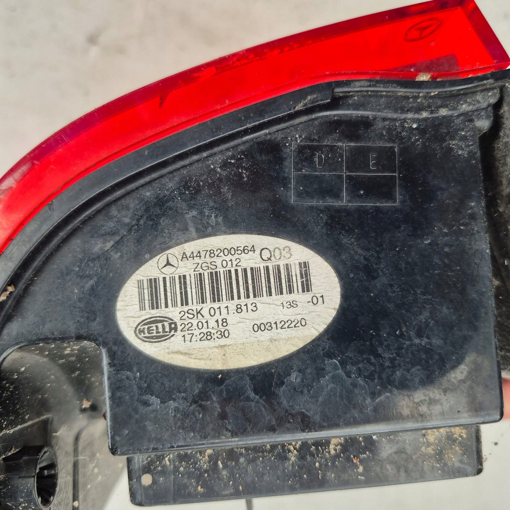 MERCEDES V-KLASA W447 14-> light rear part rear left