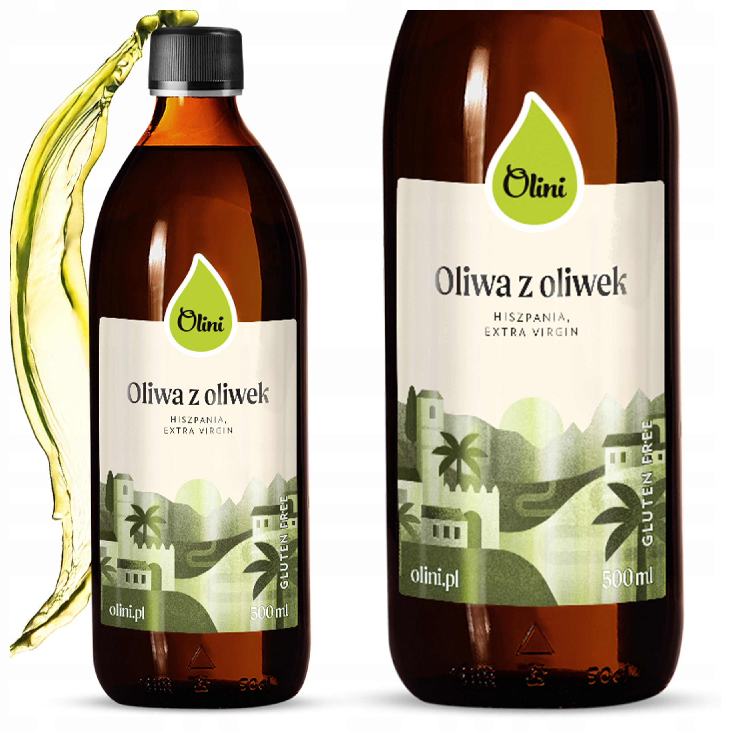 Oliwa z Oliwek extra virgin hiszpańska Tłoczona na zimno Olini 500 ml