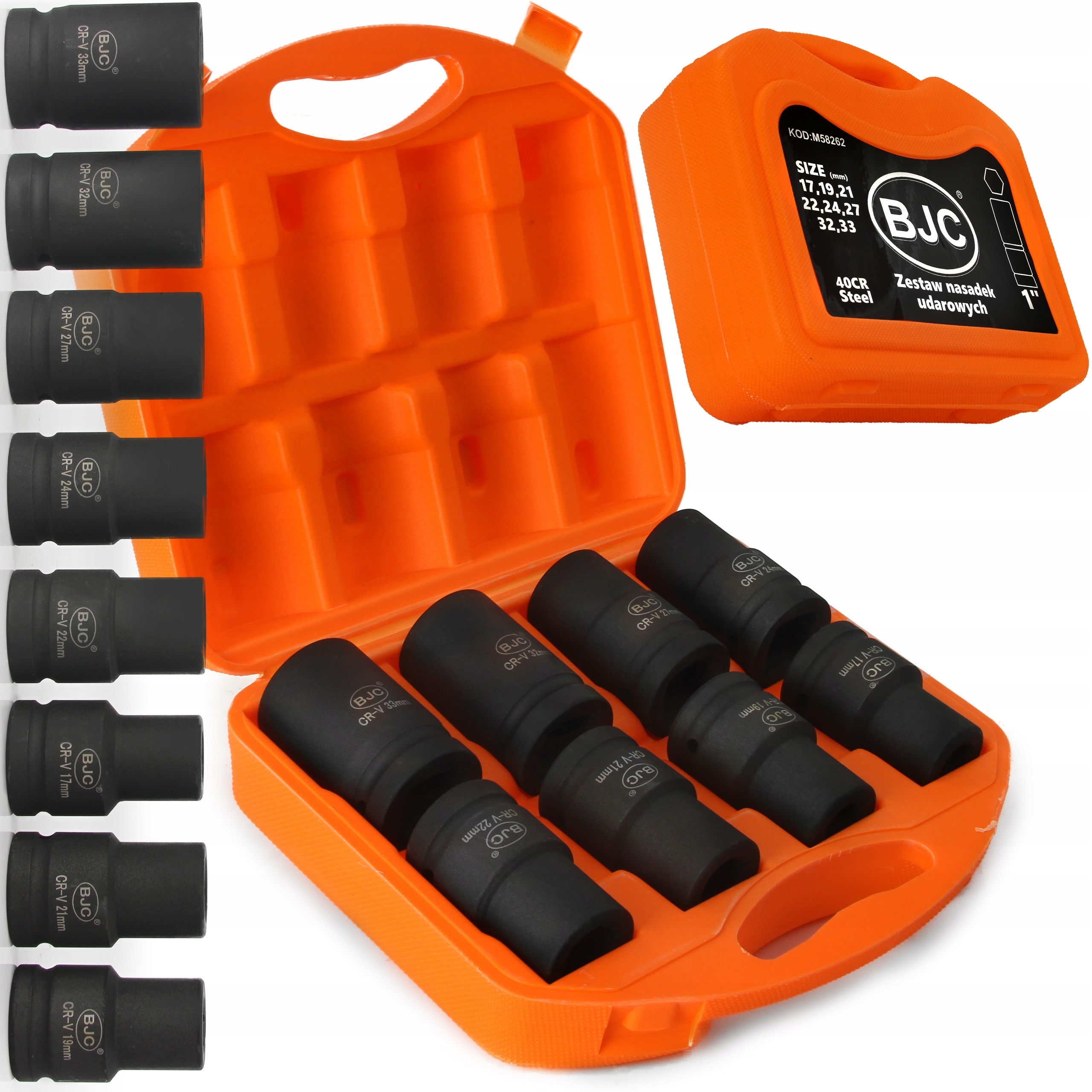 ZESTAW NASADEK NASADKI UDAROWE 1 KLUCZE 17 33MM