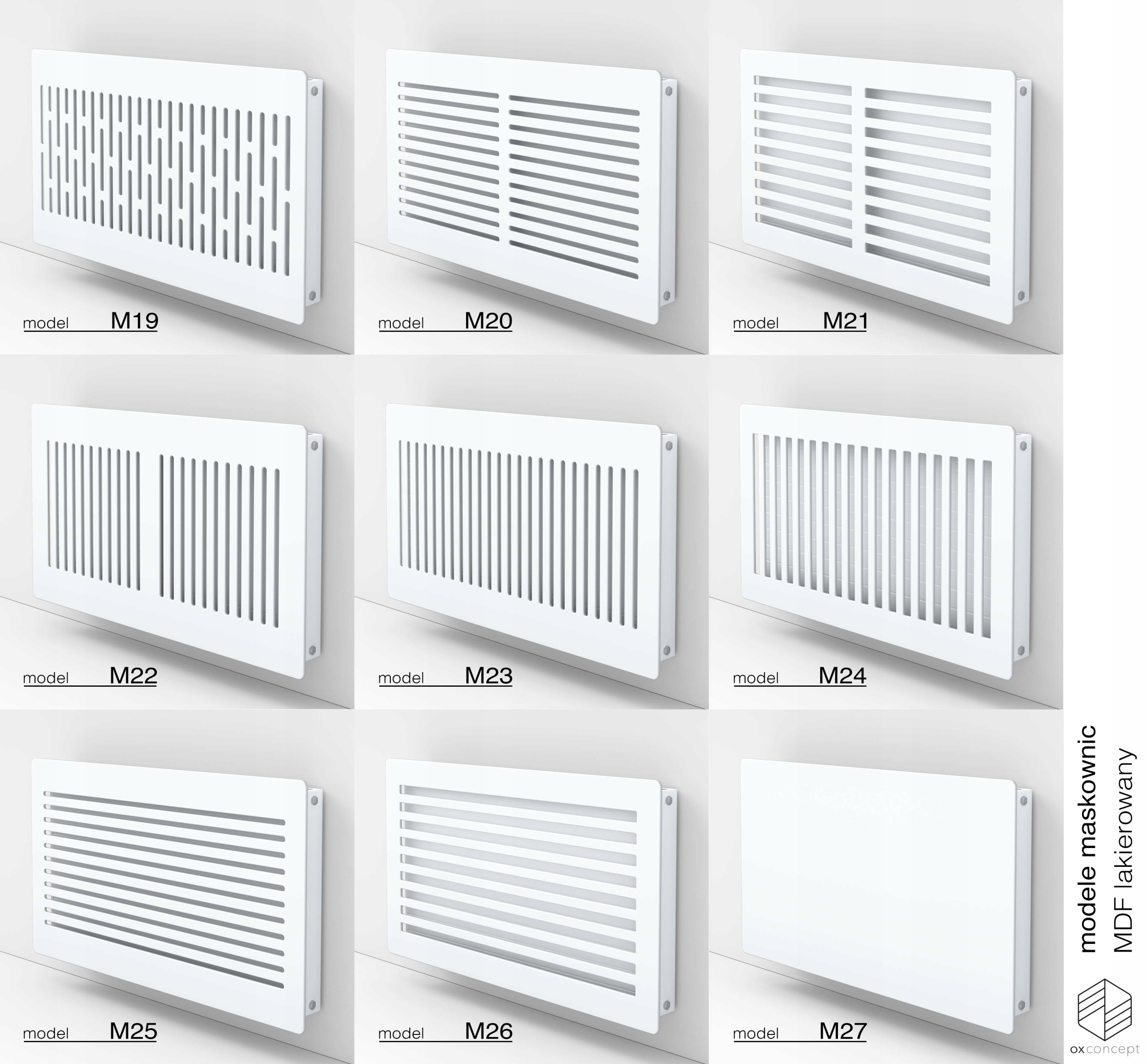 maskownica grzejnika 68x189cm M19 LAKIEROWANA Kolor biały