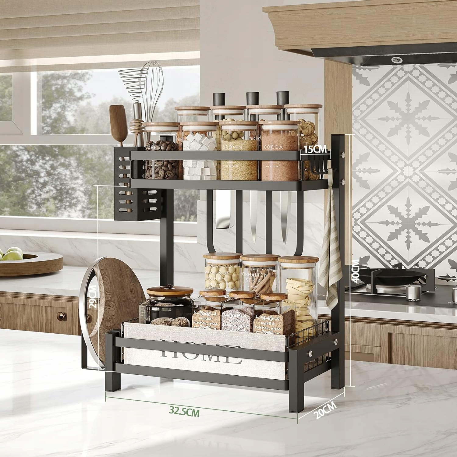 2-POZIOMOWY STOJAK NA PRZYPRAWY ZE STALI NETEL Marka bez marki