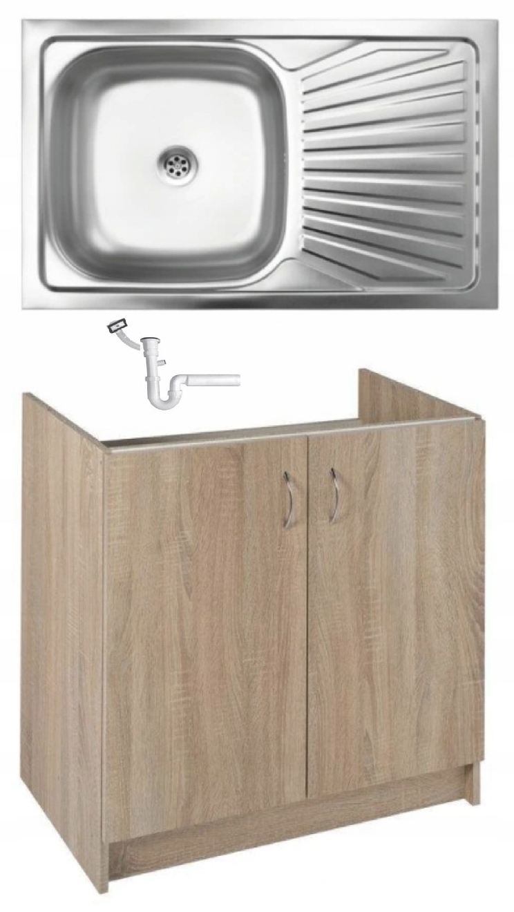 

Szafka Kuchenna dąb Sonoma 60x80+ZLEWOZMYWAK+SYFON