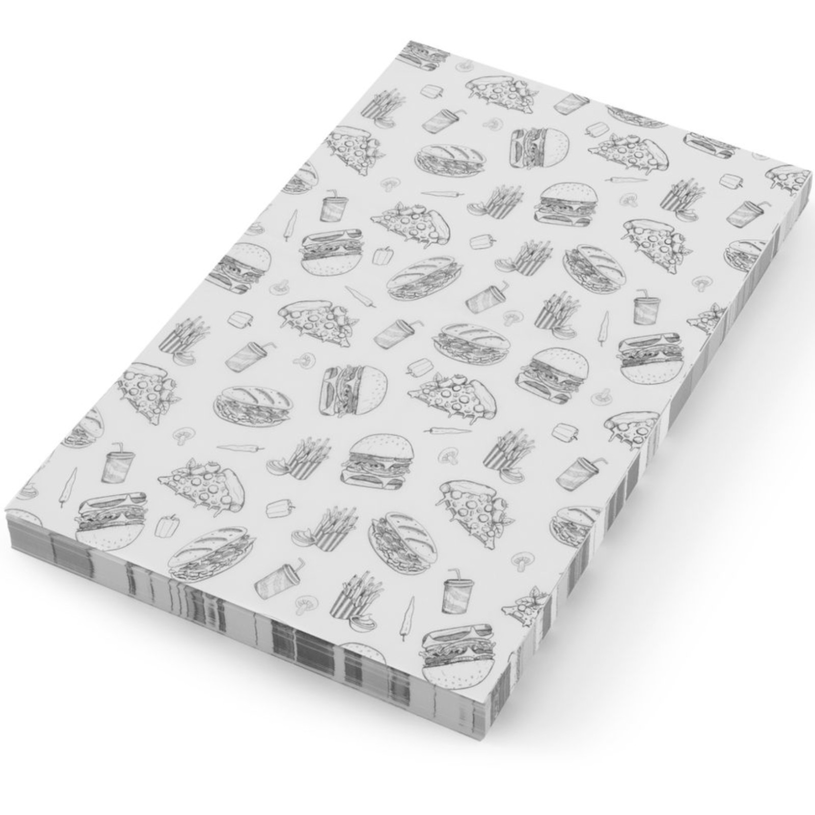 Pergamenový Papír Na Hranolky Kebab Vzor Rychlého Občerstvení 500 Ks