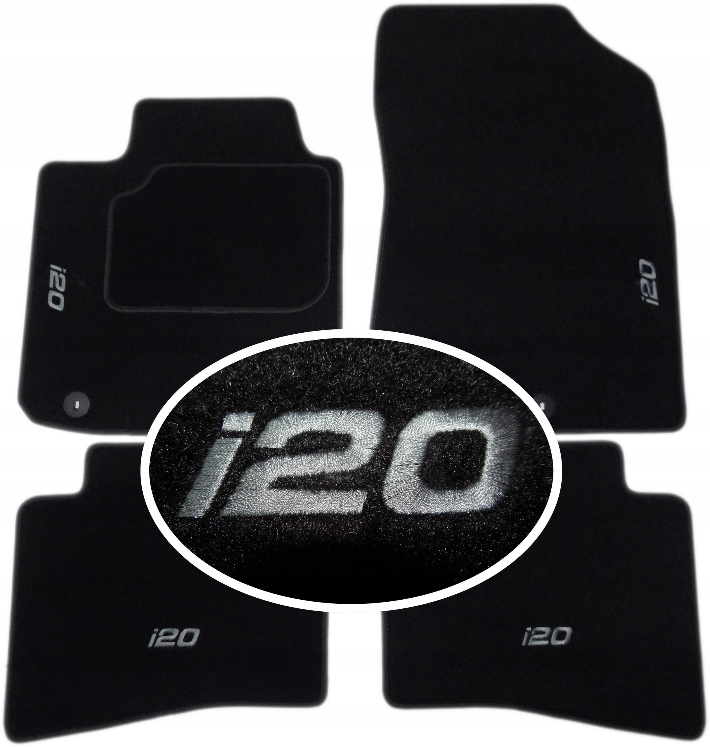 

Hyundai i20 II 14-20r. Dywaniki Classic Haft CH4