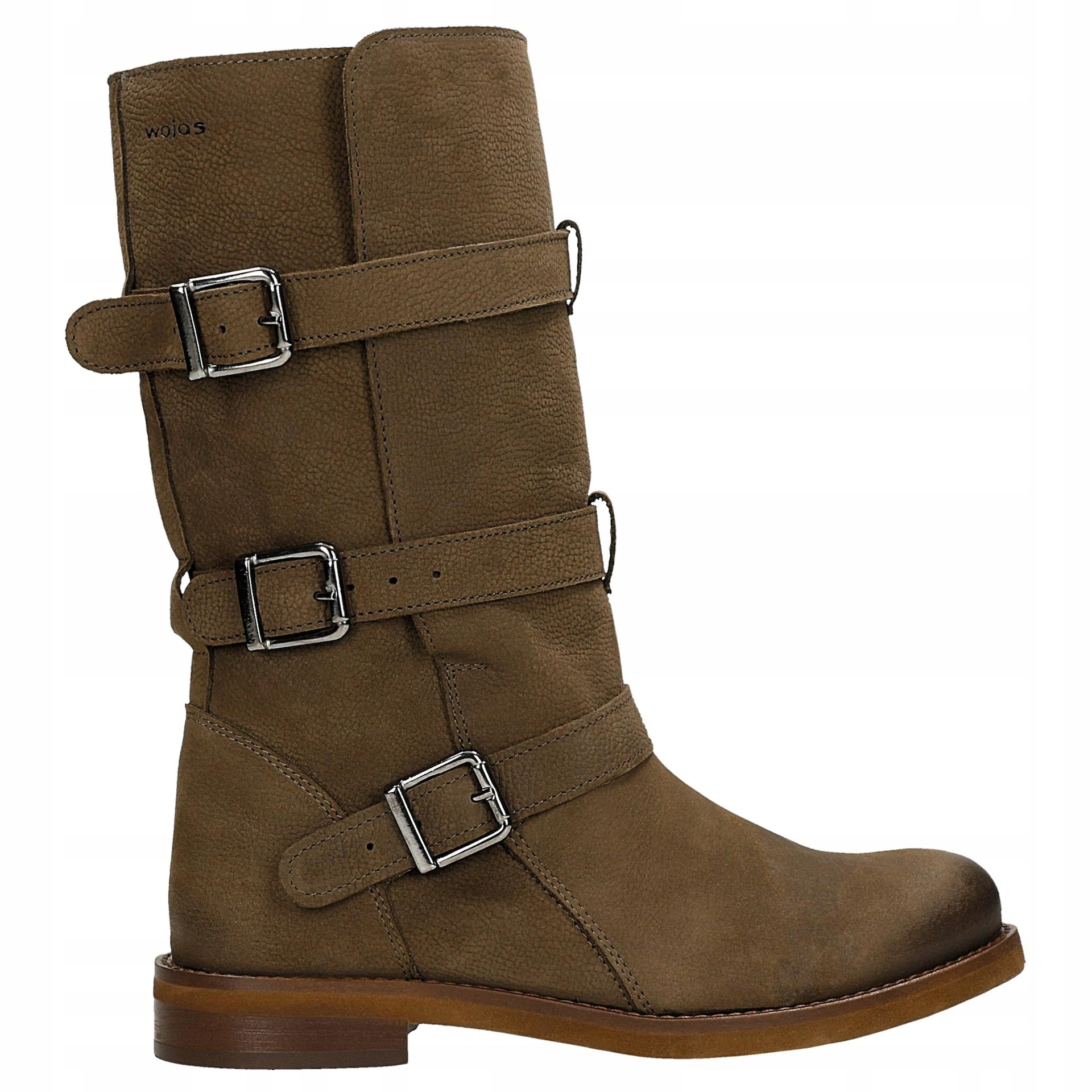 Hnědé nazouvací dámské kotníkové boty z nubuku, velikost vel.