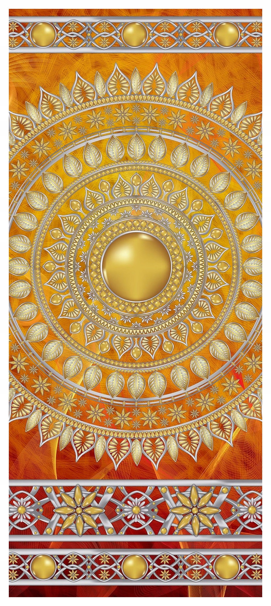 Samolepka Fototapeta Zlatá Mandala Harmonie Ornament Detaily 91x211
