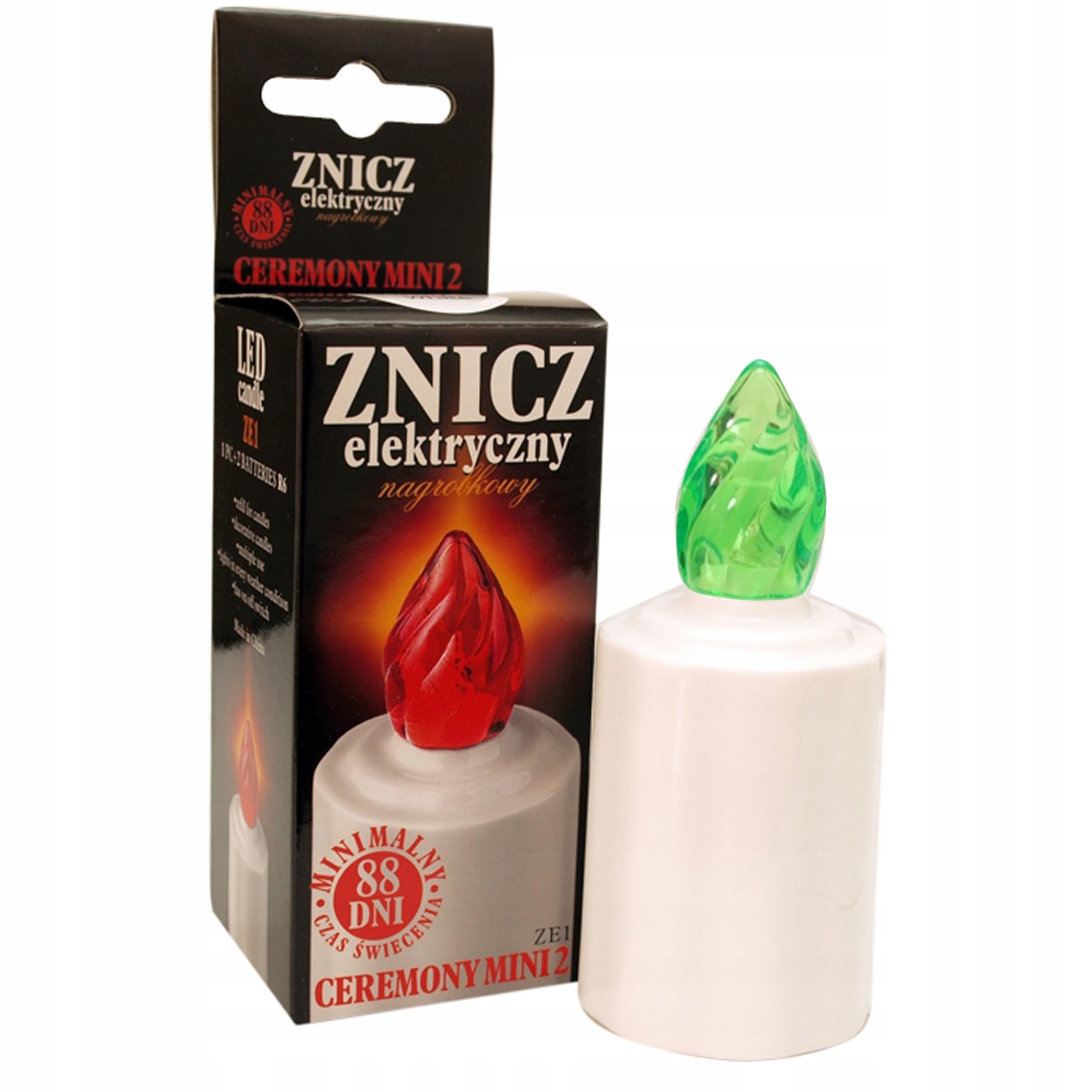 

Znicz Wkład Elektryczny ZE1 Led 88 dni Zielony