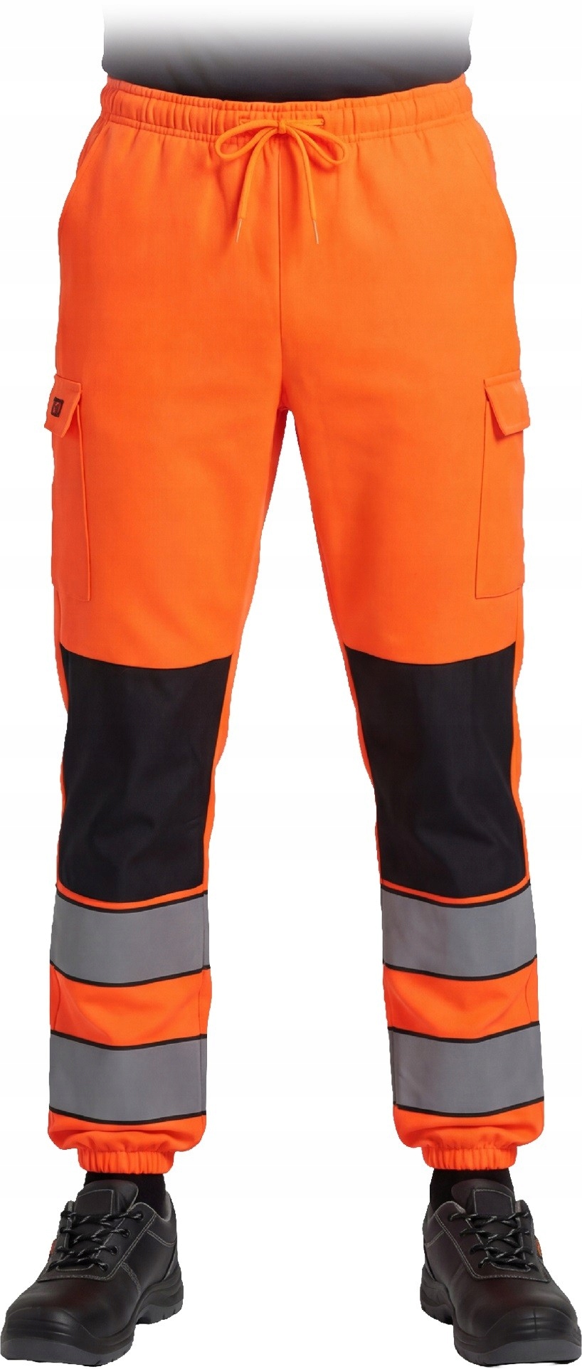 Męskie Spodnie Dresowe do pasa Lumis odblaskowe Hi-Vision Pomarańcz r. 2XL