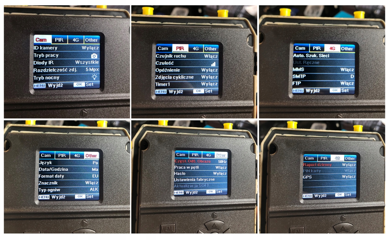Kamera Leśna FOTOPUŁAPKA Myśliwska FHD GSM 4G LTE MMS wysyła FILMY Menu PL Marka Inna