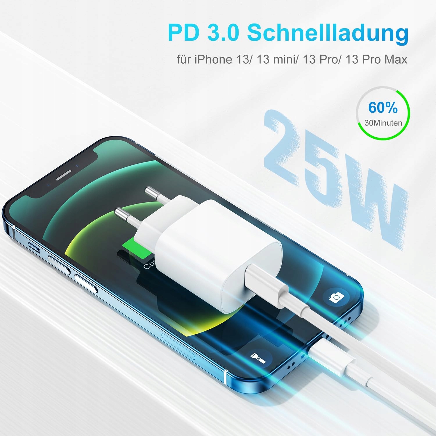 APPLE Ładowarka Szybka 20W USB C Kabel Lightning 2M iPhone iPad — miniatura 2