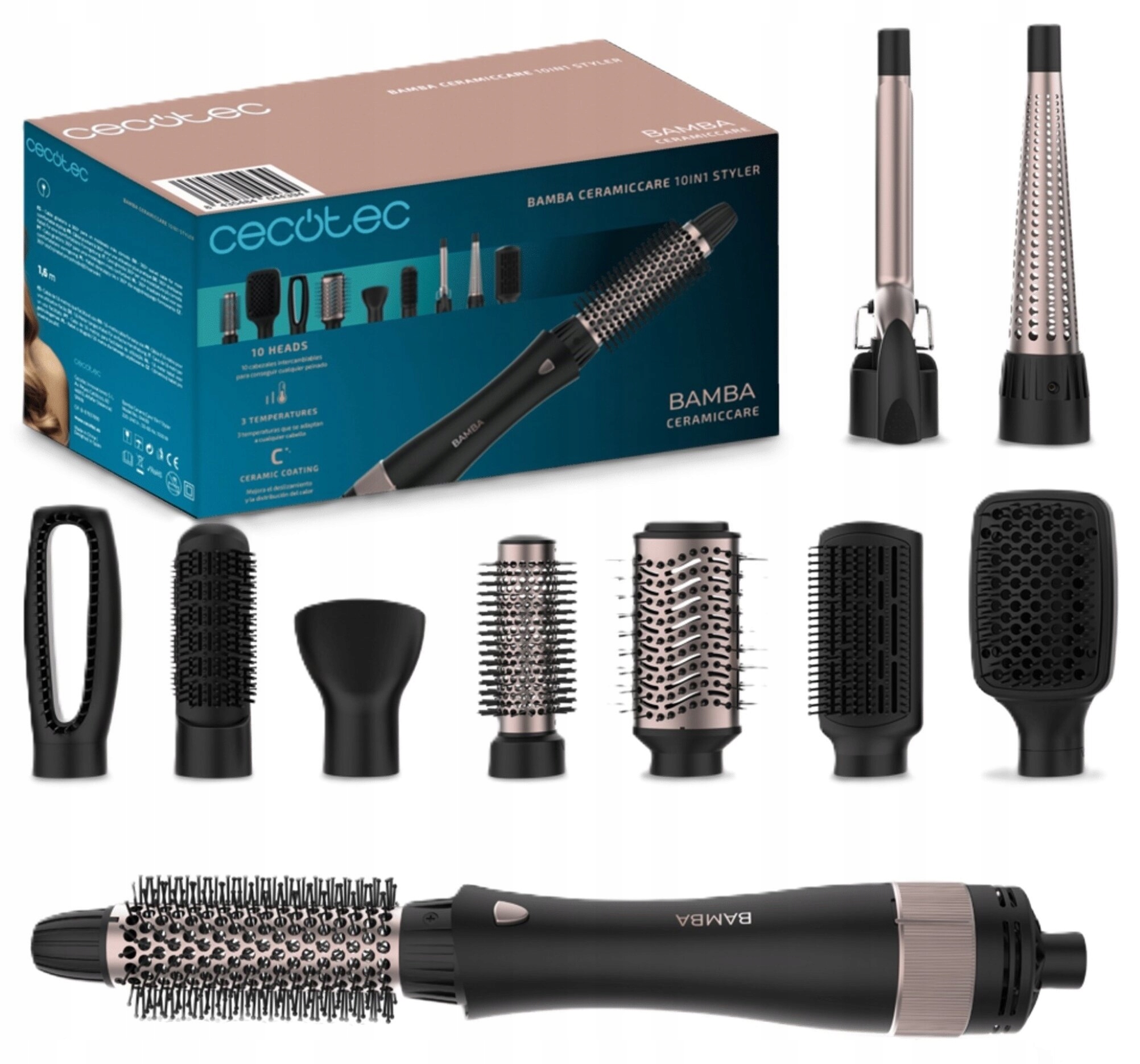Kulma sušička Cecotec Bamba CeramicCare 10v1 Styler 1000W Černá