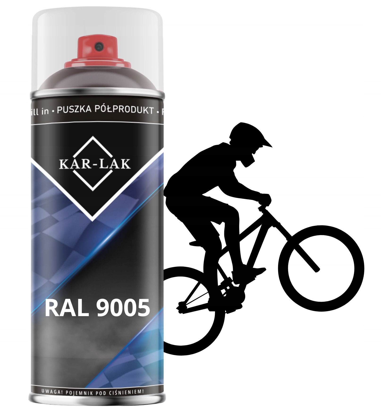 Lakier Do Roweru Ramy Ral 9005 Czarny Głęboki Połysk Farba W Sprayu 400 ML