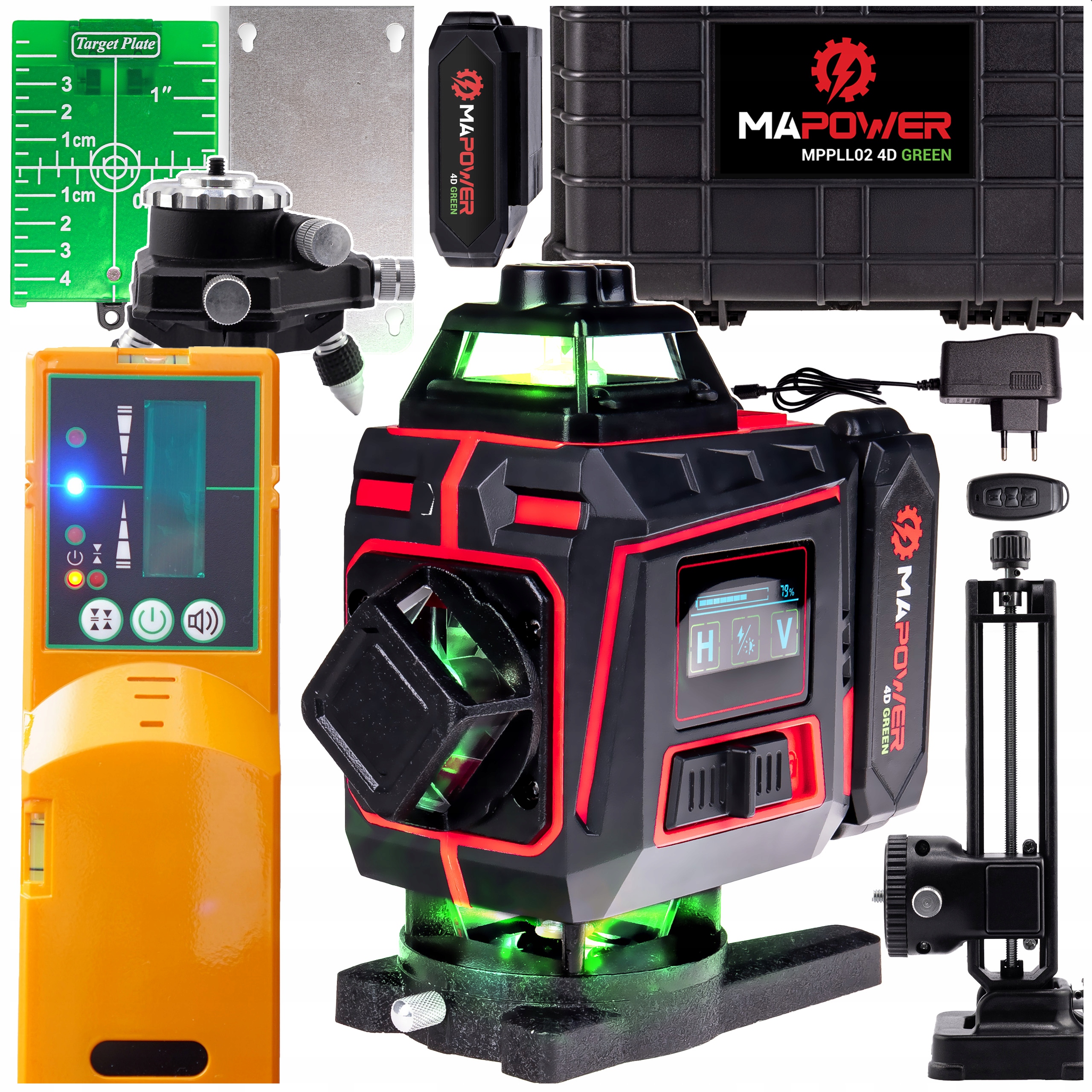 Křížový Laser Laserová Vodováha 360 Rovinná Zelená Pro Detektor