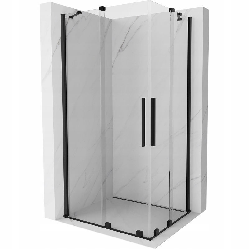 Mexen Velar Duo rozsouvací sprchový kout 100 x 90 cm, Průhledné, Černá 87