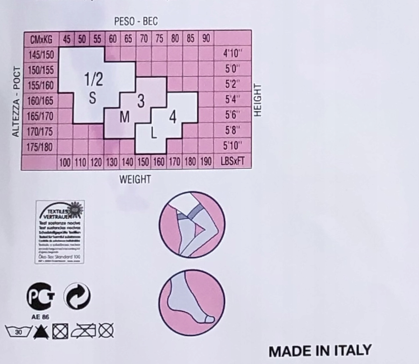POMPEA NO STRESS POŃCZOCHY SAMONOŚNE 20 DEN 1/2 S Rozmiar 1/2