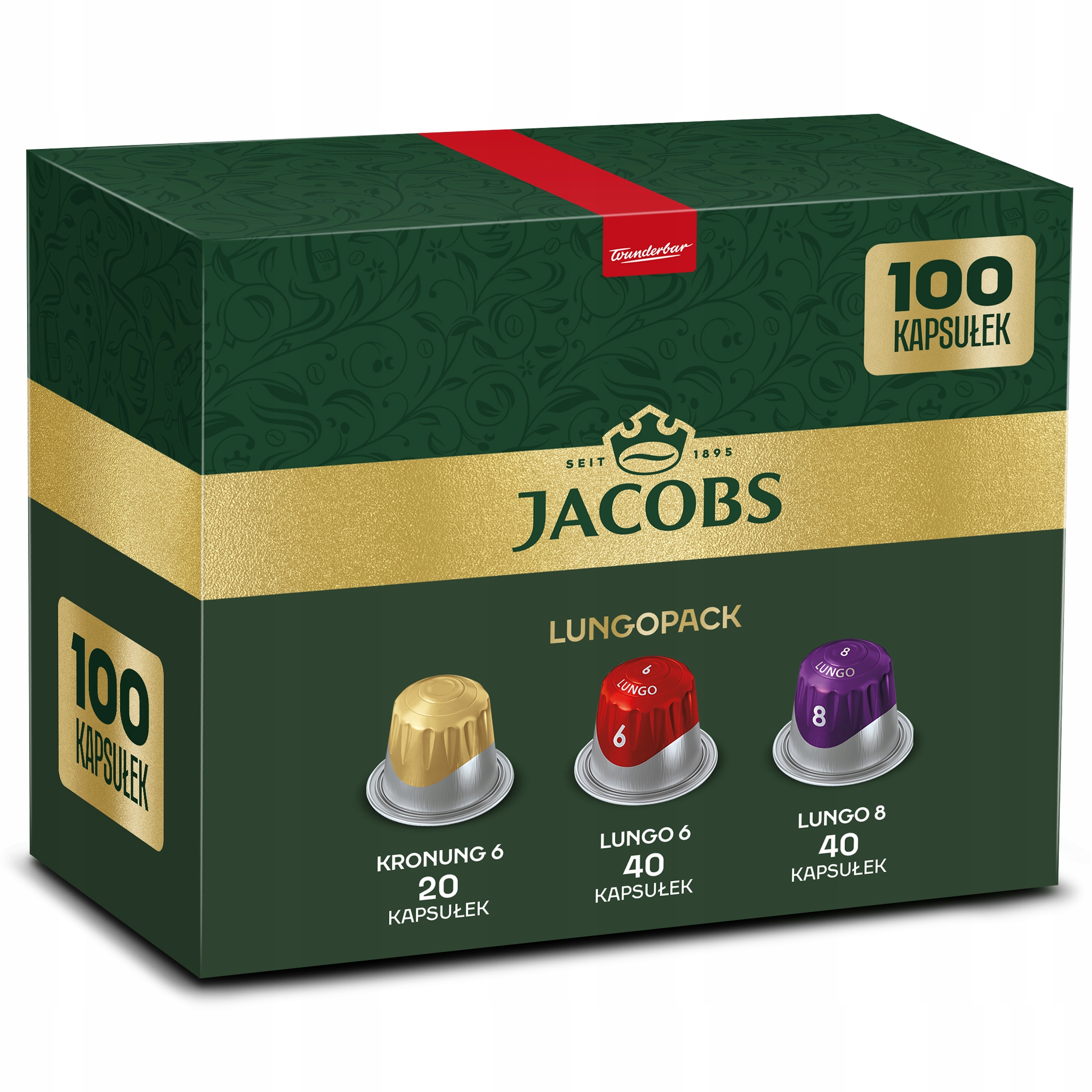 Kapsułki Jacobs Nespresso(r)* Lungo 6,8, Kronung 6, 100 kaw 90+10 Gratis!