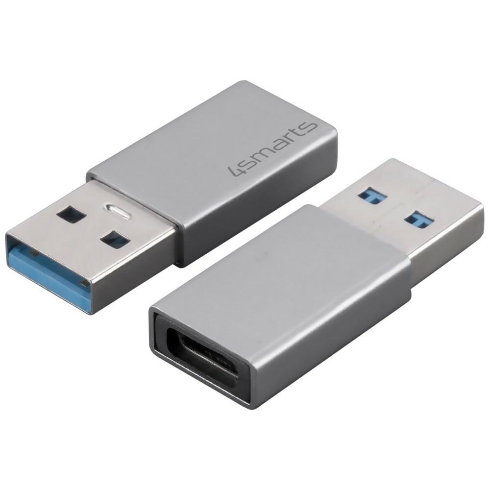 Adapter 4smarts Passive Usb-a 3.0 do Usb-c srebrny 2szt.