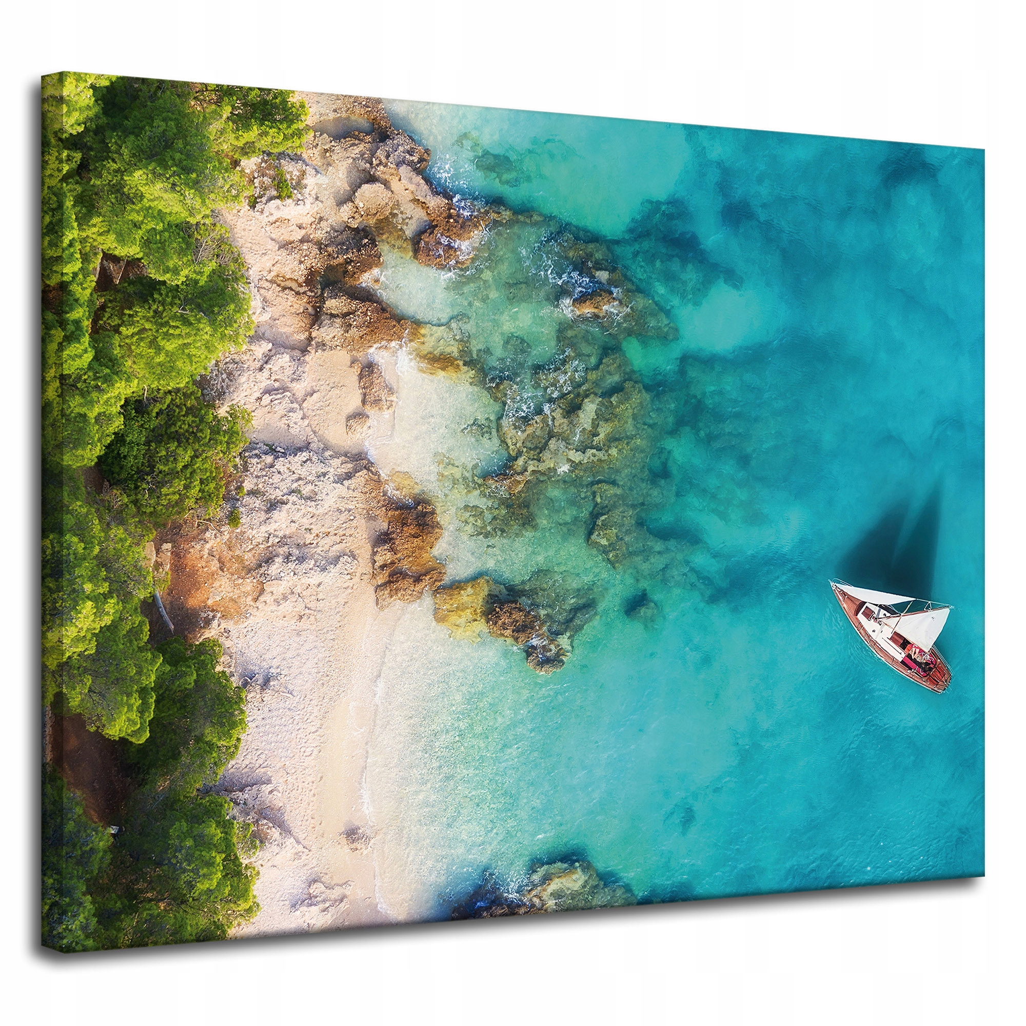 Obraz na plátně Pobřeží Lesy Voda Skály Břeh 100x80 cm