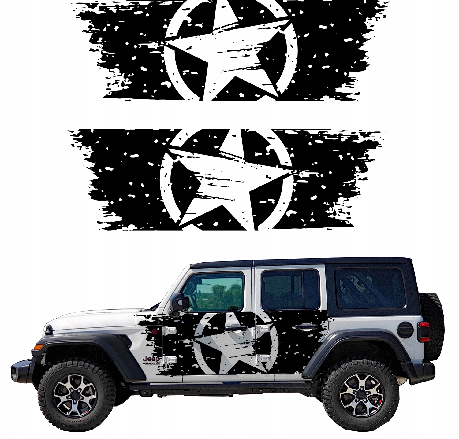 NAKLEJKA na samochod GWIAZDA SZARPANA JEEP 2mx64cm