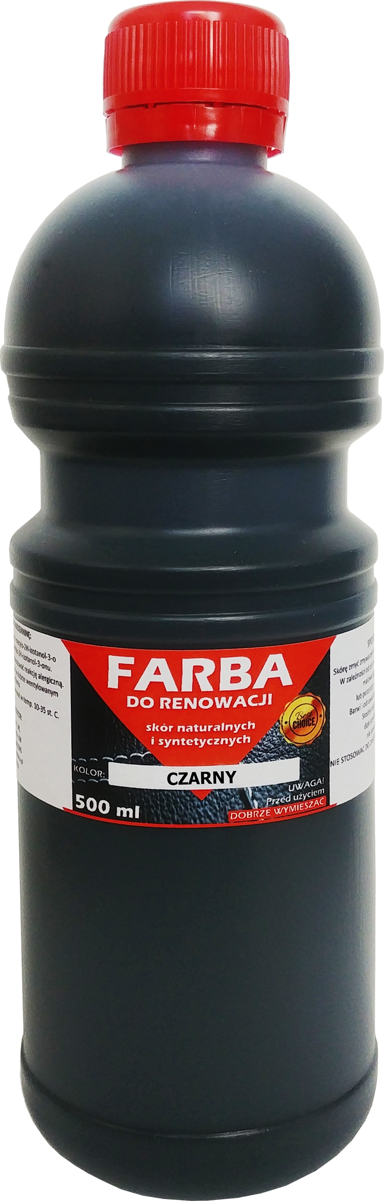 

Farba Do Skóry Kierownic Tapicerki Czarny 500 ml