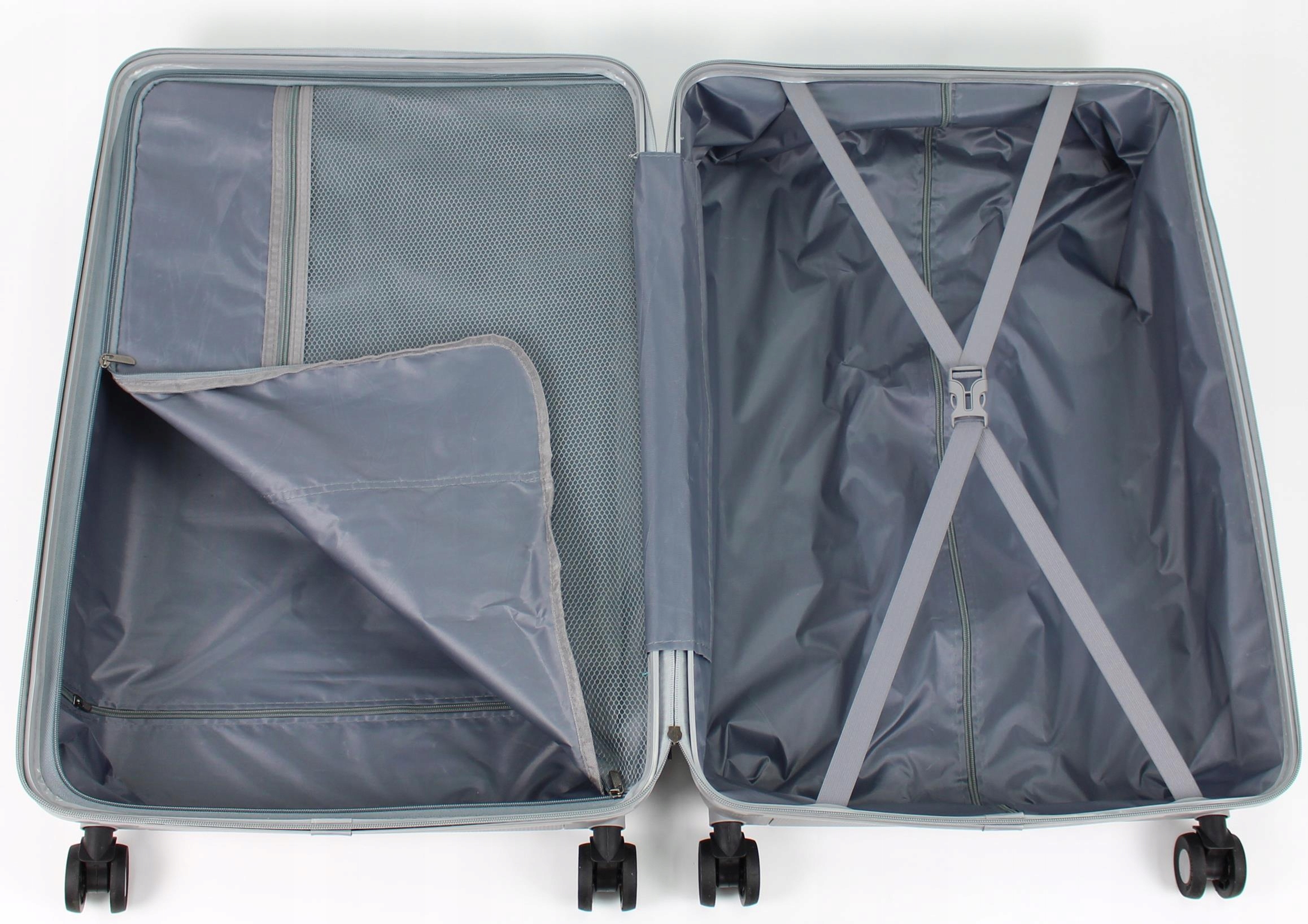 ZESTAW 3W1 NIEZNISZCZALNYCH WALIZEK POLIPROPYLEN MOCNE LEKKIE CICHE BAGAŻ Materiał dominujący polipropylen