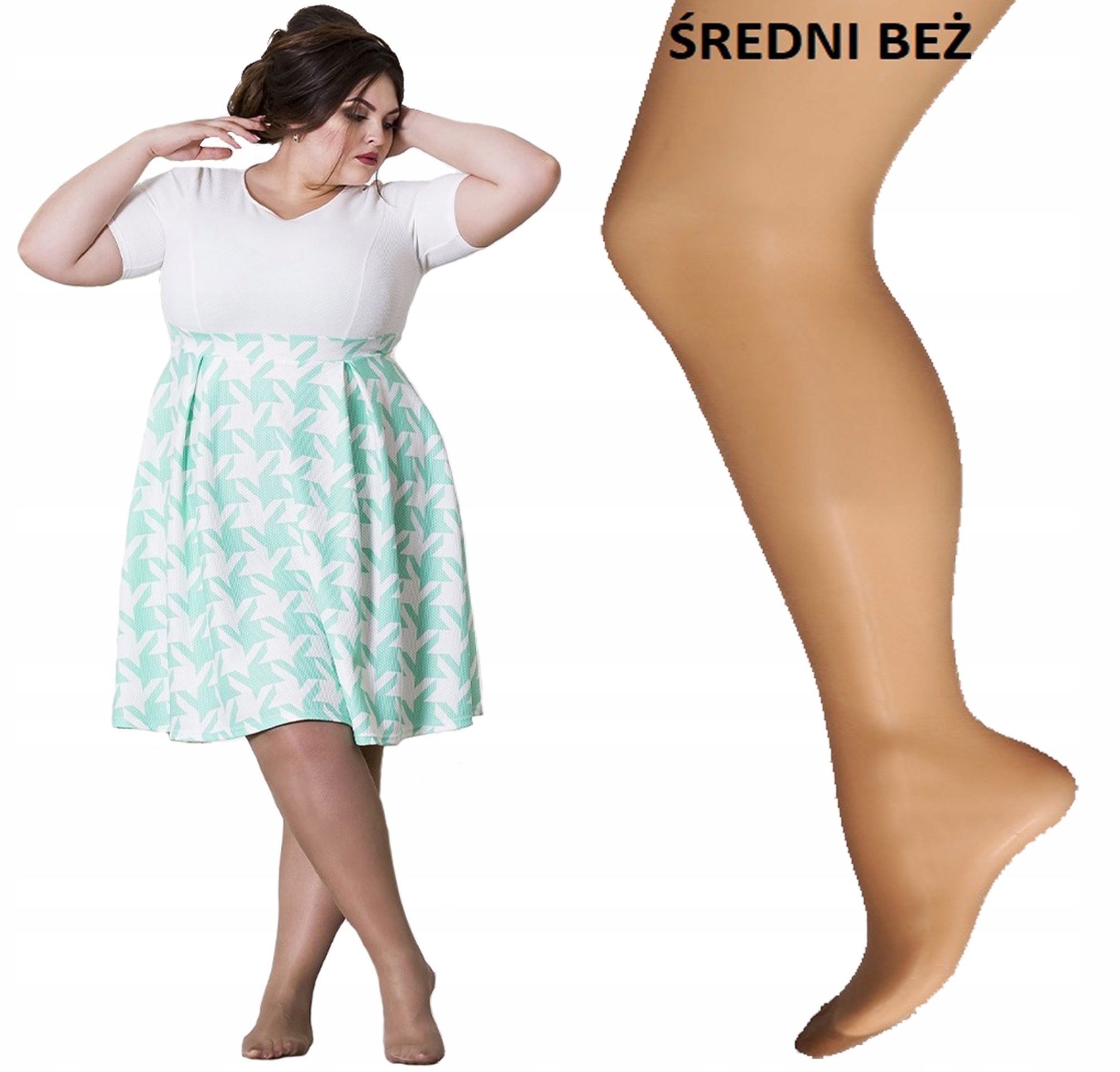 RAJSTOPY Lida 30DEN laycra, średni beż , 3 size+++ , biodra - 200cm Marka Lida