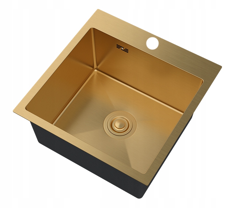 Jednokomorový Oceľový Drez, Zlatý Kuchynský Sifón, Manuálny BARI46