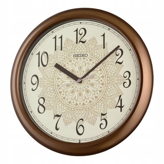 Čitateľné Klasické Bronzové Okrúhle Japonské Hodiny Seiko QHA018B 33 cm
