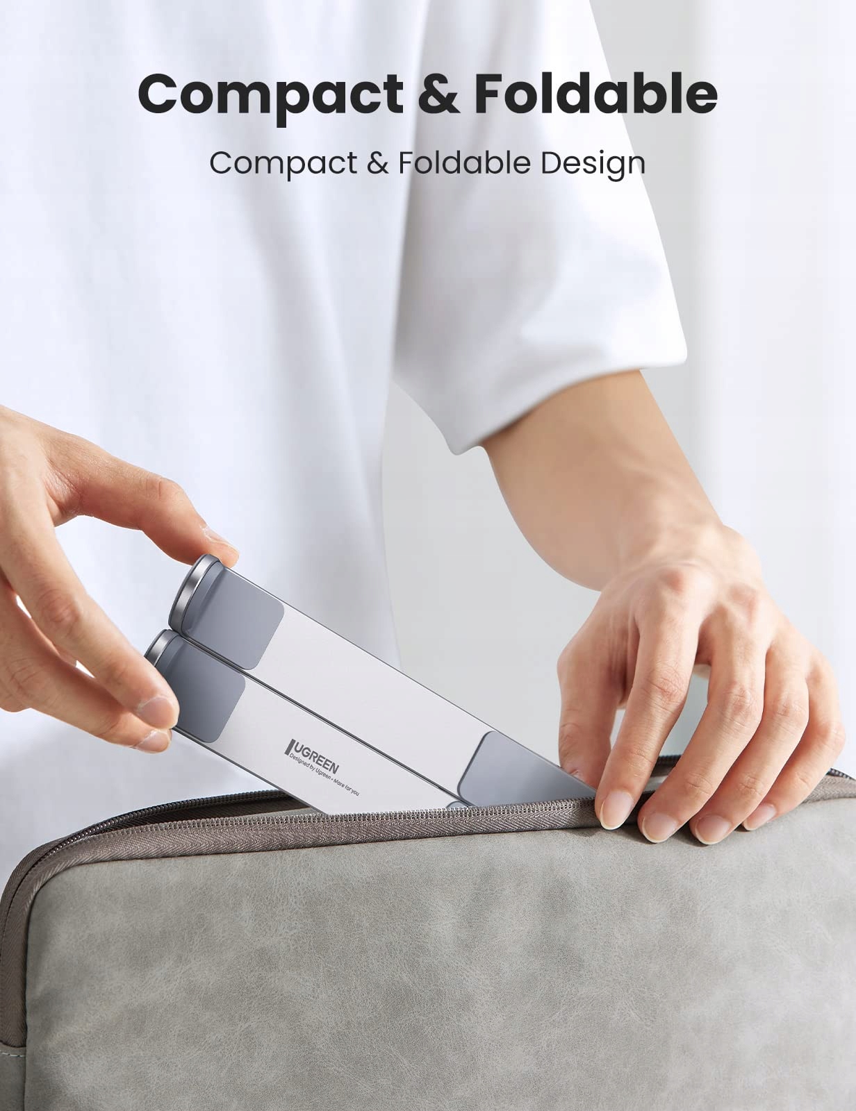 UGREEN ALUMINIOWY STOJAK NA LAPTOP REGULOWANY ERGONOMICZNY DO 17.3 CALA — miniatura 4