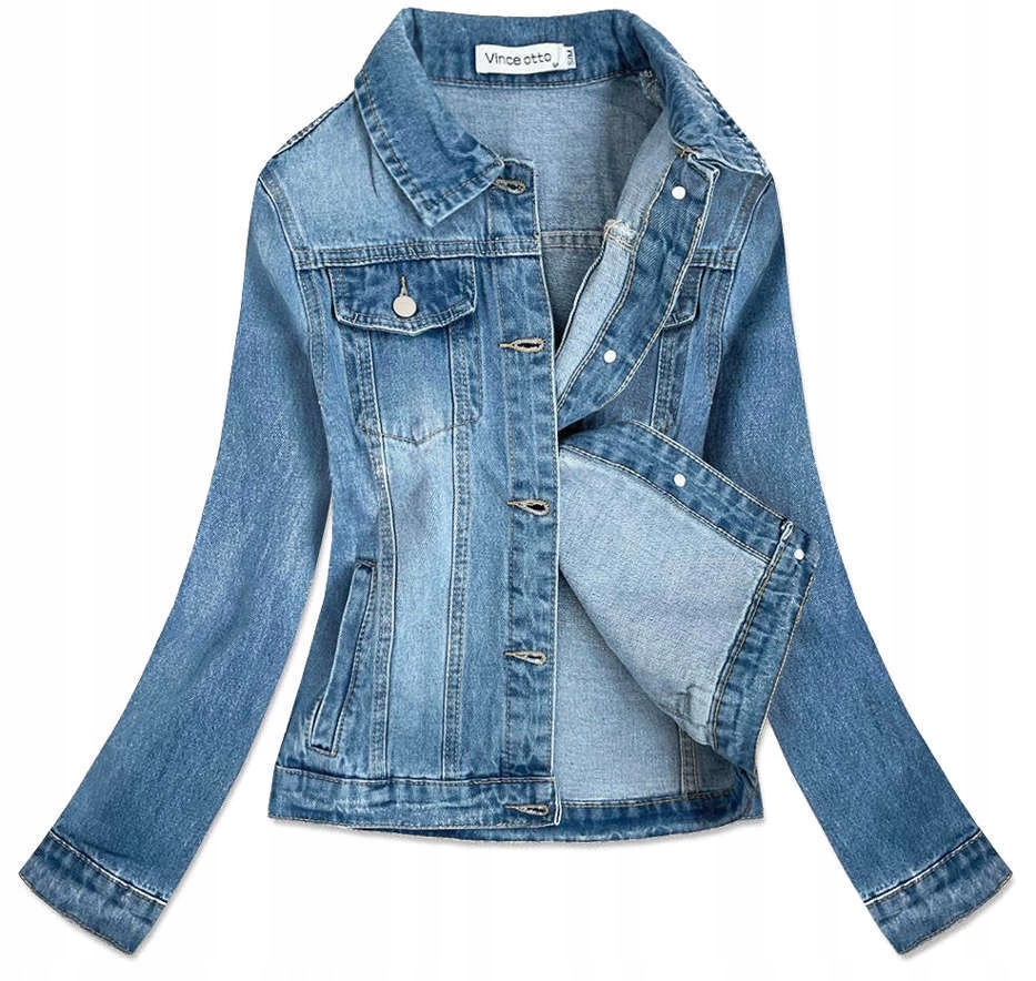 Džínová Bunda S Flitry FF-61 Modrá L/XL