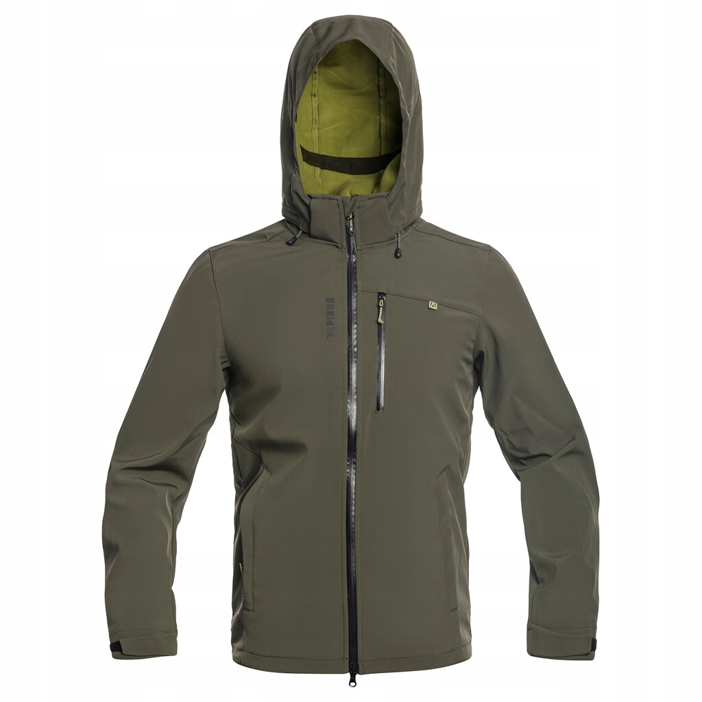 Pánská nepromokavá bunda kapuce Alpinus Softshell Roignais Olivová S