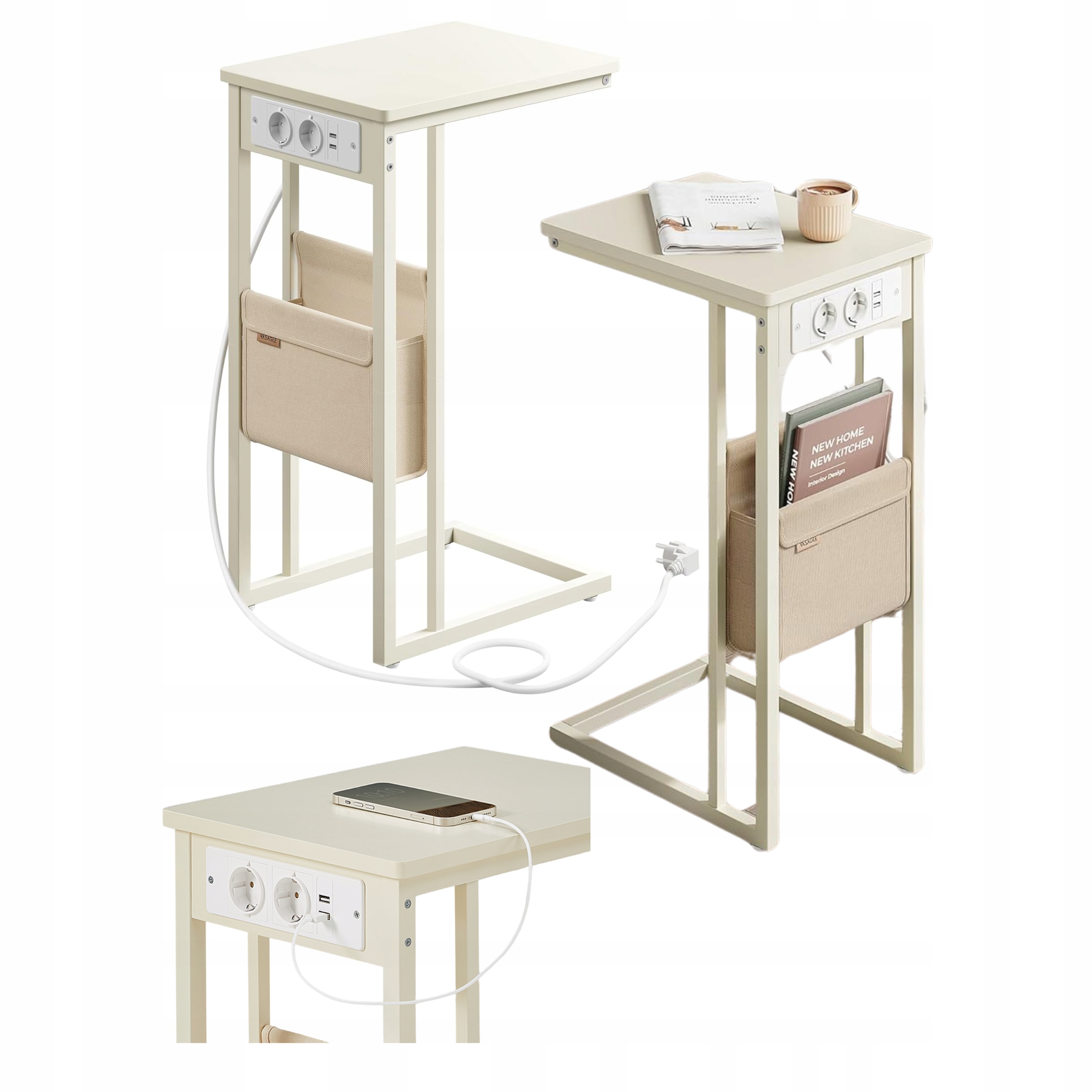 Nabíjecí noční stolek Police Regál do ložnice Obývací pokoj Pod postel Pohovku Notebook