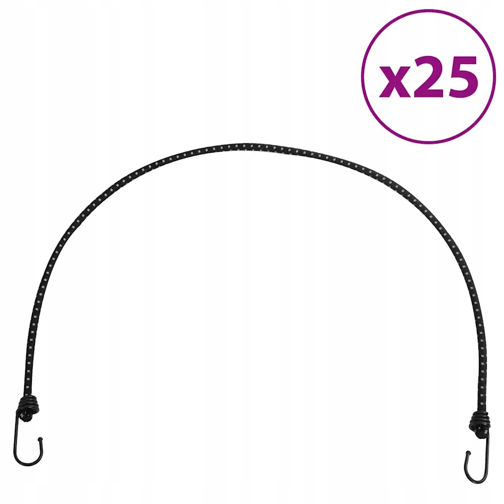 vidaXL Gumicuky s reflexním proužkem a háčky 25 ks 100 cm