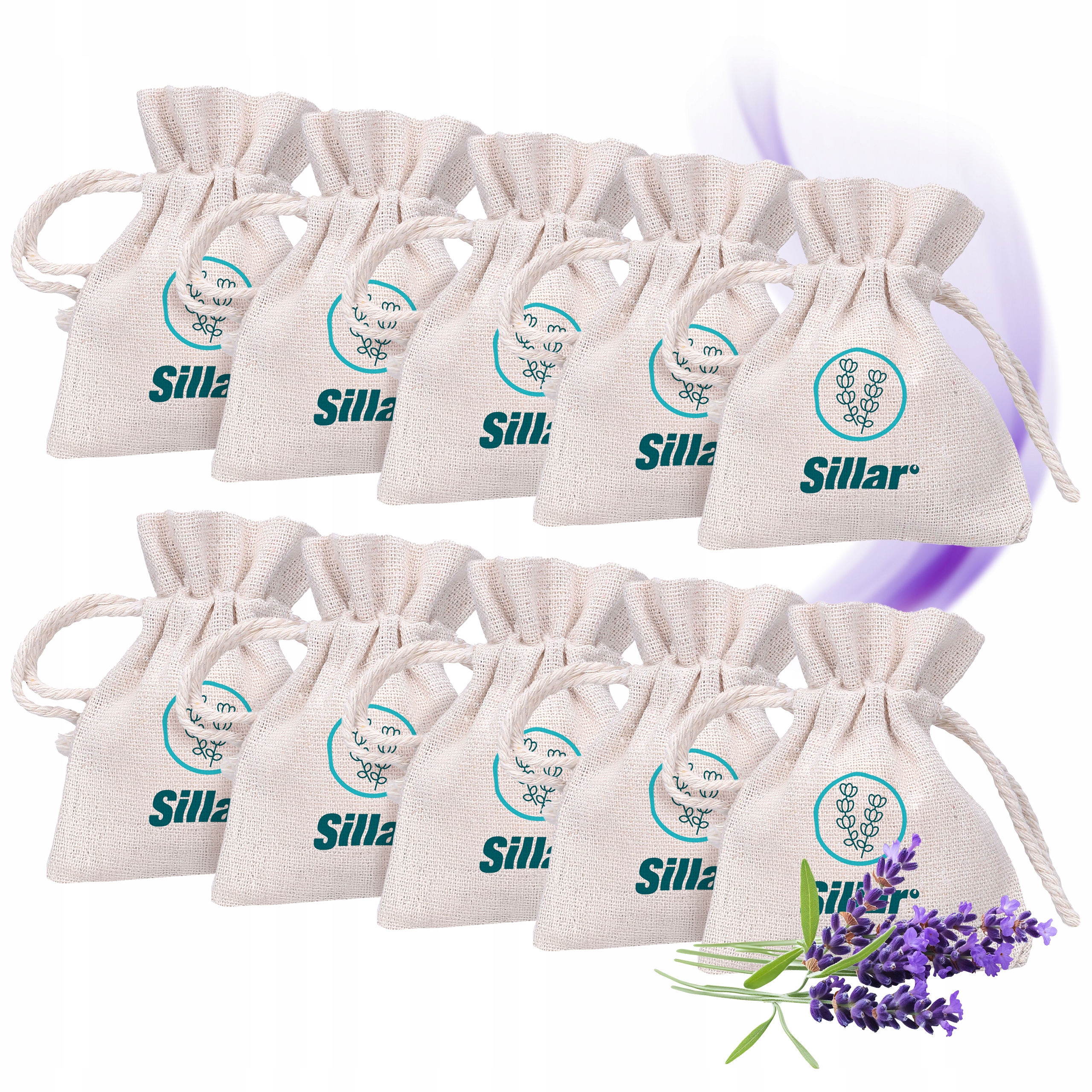Levně Lněný sáček Sillar do skříně osvěžovač vůně levandule sada 10 ks