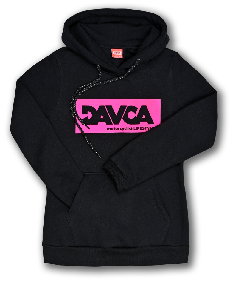 Davca dámska mikina s kapucňou pink logo S