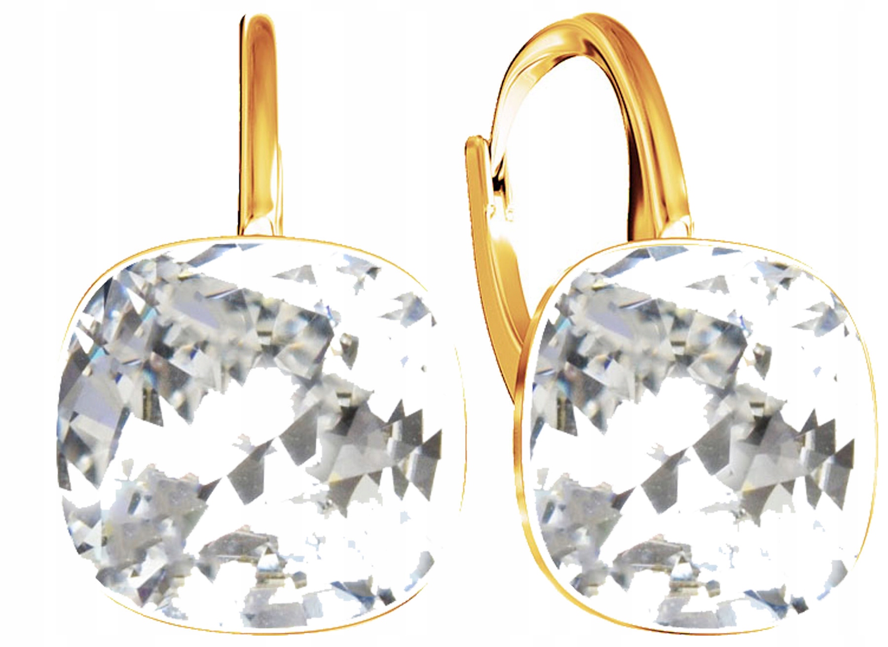 Dámské pozlacené Náušnice Závěsné Křišťál Stříbro Dárek k narozeninám