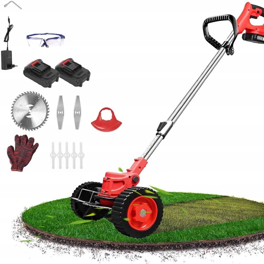 Podkaszarka Akumulatorowa Kosa Ogrodowa Wykaszarka Do Trawy Koła Zestaw