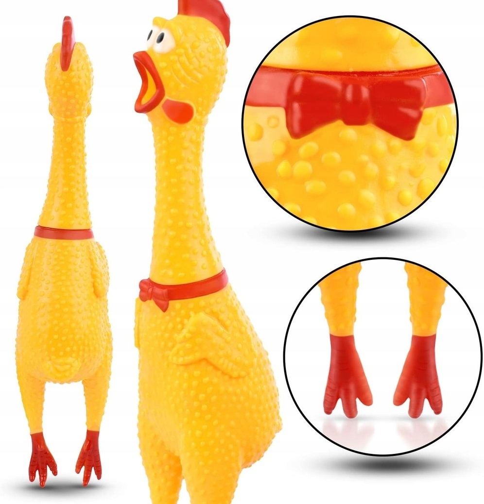 

Zabawka gumowa Kurczak dla psa piszcząca 16 cm