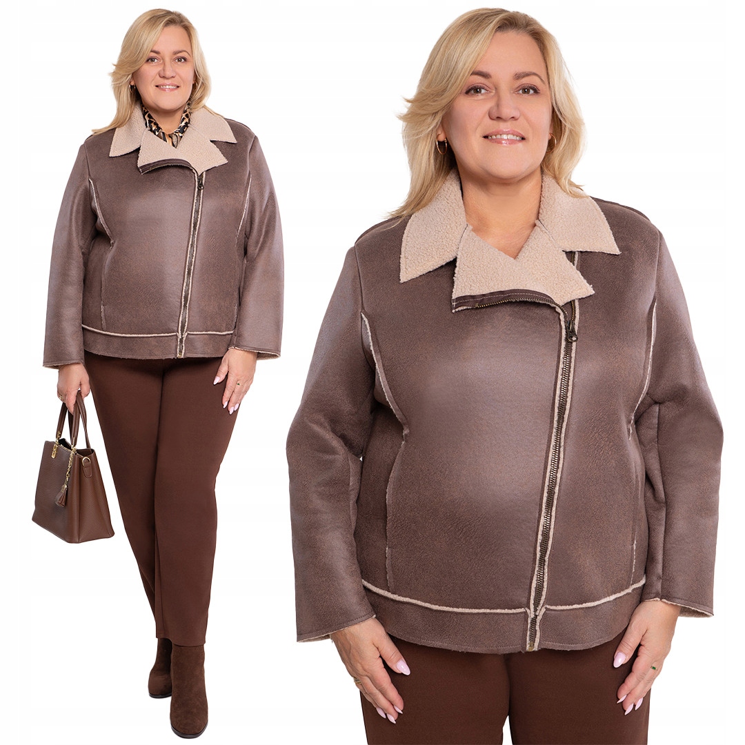 Krátký béžový kožich 56