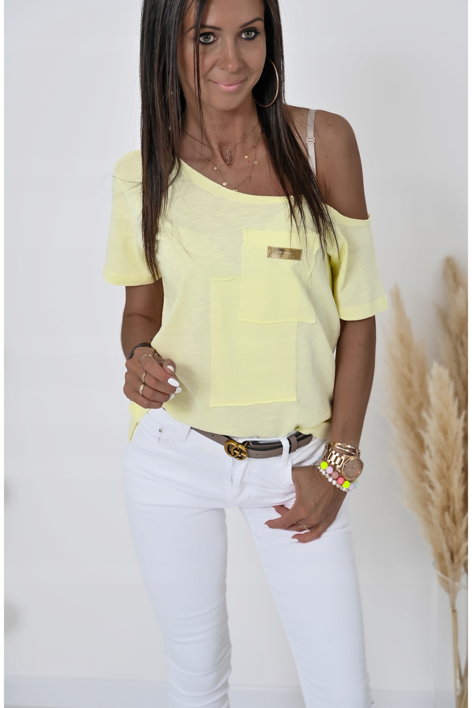 CASUALOWA PRZEWIEWNA LETNIA BLUZKA HENLEY! WZ.1 Rękaw krótki rękaw