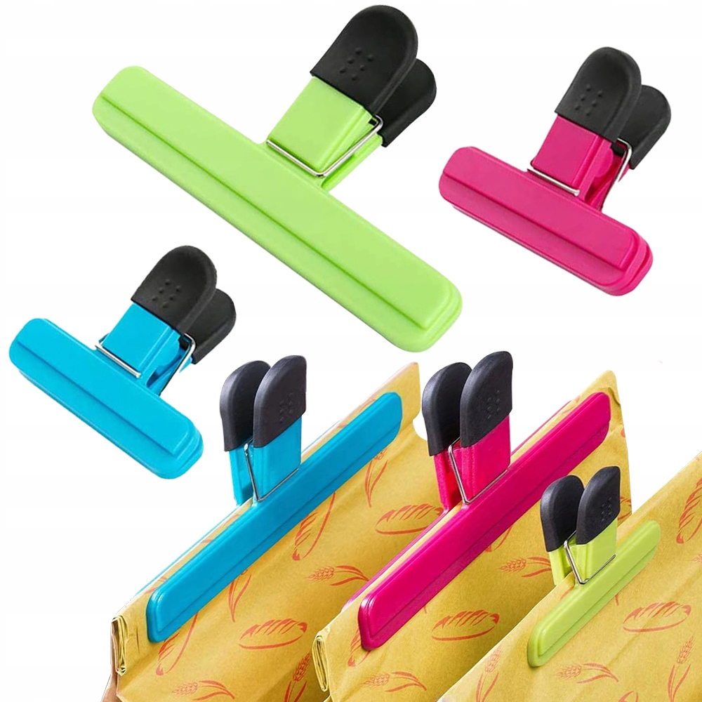 6x KLIPS ZAPINKI DO ZAMYKANIA OPAKOWAŃ WORECZKÓW TOREBEK ŻYWNOŚCI PRZYPRAW