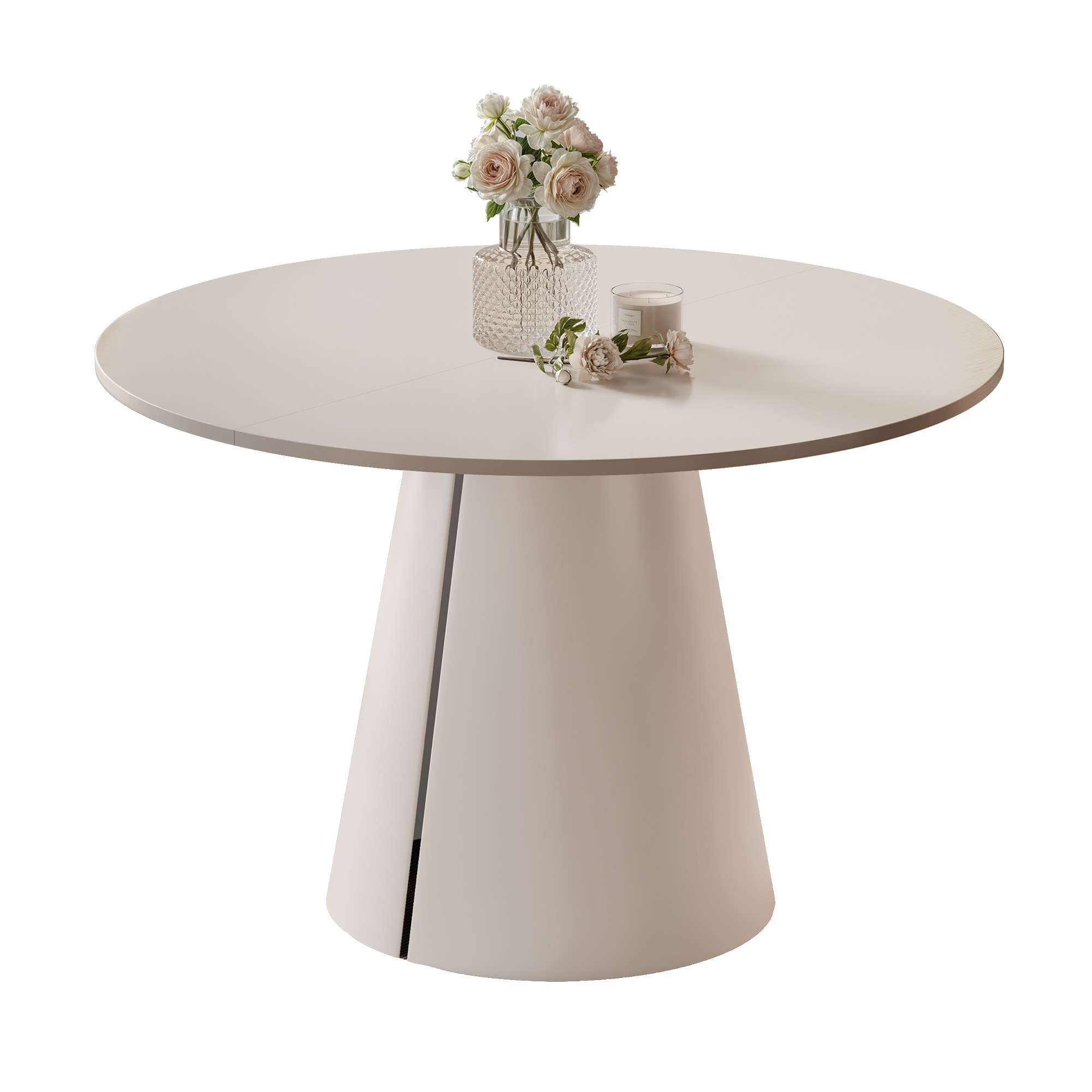 Stůl Base kulatý rozkládací stůl 100 cm moderní glamour